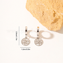 Fashionable Classic Clover 201 Stainless Steel Hoop Earrings&nbsp;DA0122
