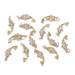 Brass Micro Clear Cubic Zirconia Pendants&nbsp;X-ZIRC-F120-044G