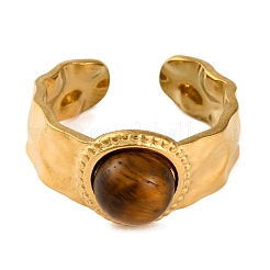 Round Natural Mixed Stone Finger Rings&nbsp;RJEW-Q822-03G