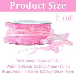 Polyester & Plastic Beads Ribbon&nbsp;OCOR-WH20012-61A