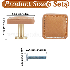 6Pcs Imitation Leather Jewelry Box Drawer Handles&nbsp;FIND-CL0001-69B