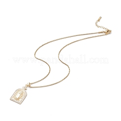 Clear Cubic Zirconia Religion Pendant Necklace&nbsp;NJEW-F307-01D
