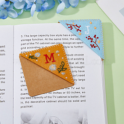 2Pcs 2 Colors Flower Pattern Felt Embroidery Bookmarks&nbsp;AJEW-HY0001-70