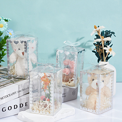 Folding Heart Print Transparent PVC Gift Packing Boxes&nbsp;CON-WH0085-192B-02