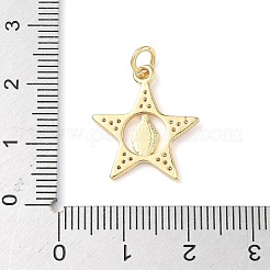 Brass Micro Pave Cubic Zirconia Pendants&nbsp;ZIRC-I356-25G