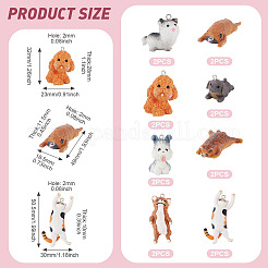 16Pcs 8 Styles Opaque Resin Pendants&nbsp;CRES-TA0001-68