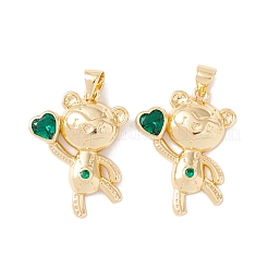 Rack Plating Brass Micro Pave Cubic Zirconia Pendants&nbsp;ZIRC-I057-36G
