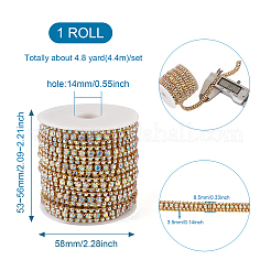 Zinc Alloy Rhinestone Strass Chains&nbsp;FIND-FW0001-31G