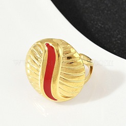 Flat Round 304 Stainless Steel Enamel Finger Rings for Women&nbsp;RJEW-G355-07G-02