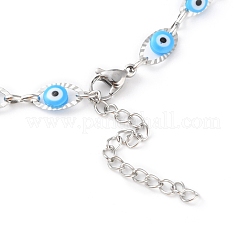 Evil Eye Plastic Link Chain Necklace&nbsp;NJEW-H169-03P-05