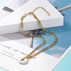 Natural Howlite Donut Pendant Necklace&nbsp;NJEW-JN03815-05