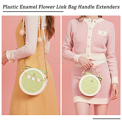 6Pcs Plastic Enamel Flower Link Purse Strap Extenders&nbsp;FIND-PH0007-07