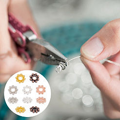 500Pcs 5 Colors Alloy Daisy Spacer Beads&nbsp;TIBEB-GO0001-05
