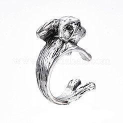 Gothic Punk Deer Alloy Open Cuff Ring for Men Women&nbsp;RJEW-T009-54AS