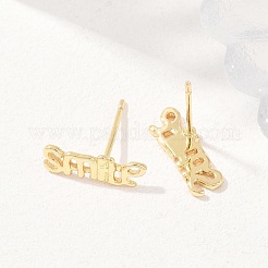 Brass Stud Earrings&nbsp;EJEW-P346-02-G