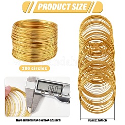 200 Circles Steel Memory Wire&nbsp;TWIR-YW0001-05G
