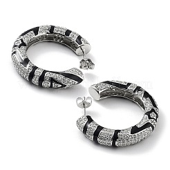 Rack Plating Brass Micro Pave Cubic Zirconia Stud Earrings&nbsp;KK-Z038-26P