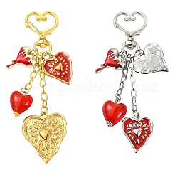 Glass & 304 Stainless Steel & Alloy Enamel Pendant Decorations&nbsp;HJEW-YW00450-01