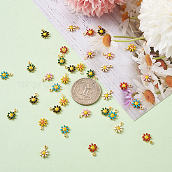 42Pcs 7 Colors Brass Enamel Charms&nbsp;KK-SW0001-04