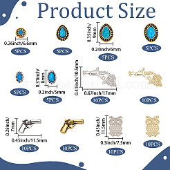 Western Theme Alloy Cabochons&nbsp;MRMJ-SP0001-38B