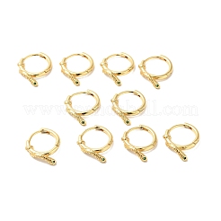 Green Cubic Zirconia Snake Hoop Earrings&nbsp;EJEW-G312-12G