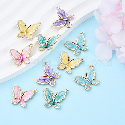10Pcs 5 Colors Rack Plating Alloy Enamel Pendants&nbsp;ENAM-YW0004-74