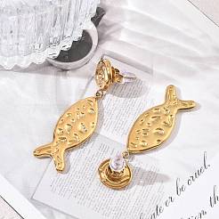 304 Stainless Steel Stud Dangle Earrings&nbsp;SA-CBAFEB5-03G