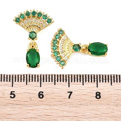 Brass Micro Pave Cubic Zirconia Pendants&nbsp;KK-K340-53G