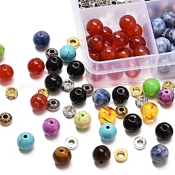 DIY Round Mixed Stone Beads Bracelet Making Kit&nbsp;DIY-YW0004-97