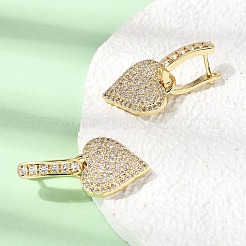 Brass Micro Pave Cubic Zirconia Hoop Dangle Earrings&nbsp;EJEW-G471-15G