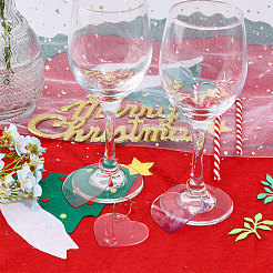 30Pcs 6 Color Gradient Transparent Acrylic Disc Wine Glass Charms&nbsp;AJEW-AB00013
