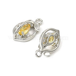 Brass Micro Pave Cubic Zirconia Pendants&nbsp;KK-C107-05P