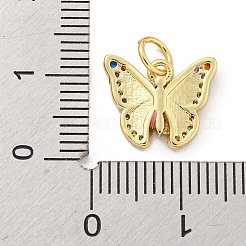Rack Plating Brass Micro Pave Cubic Zirconia with Enamel Charms&nbsp;KK-Q814-23G-02