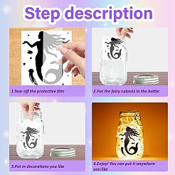 PVC Lamp Film for DIY Colorful Light Hanging Lamp Frosted Glass Jar&nbsp;DIY-WH0505-031