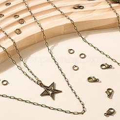 DIY Oval Brass Cable Necklaces Making Kits&nbsp;DIY-SC0029-09C