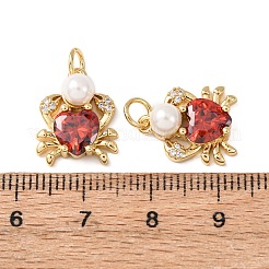 Brass Micro Pave Cubic Zirconia Pendants&nbsp;X-KK-C143-28G