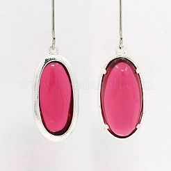 Silver Color Plated Brass Glass Pendants&nbsp;GLAA-J047-05S