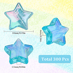 300Pcs Eco-Friendly Transparent Acrylic Beads&nbsp;OACR-SC0001-26