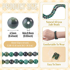 1Strand Natural African Jade Beads Strands&nbsp;G-TA0003-50C