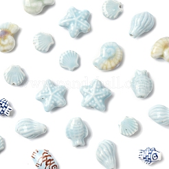 Glazed Porcelain Beads Strands&nbsp;PORC-FS0001-13