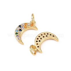 Brass Micro Pave Cubic Zirconia Charms&nbsp;KK-F919-21G