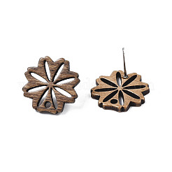 Walnut Wood Stud Earring Findings&nbsp;MAK-T009-01