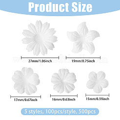 500Pcs 5 Styles Cloth Flower Ornament Accessories&nbsp;DIY-CA0007-99