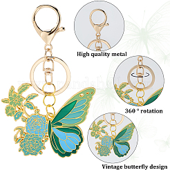 DIY Alloy Enamel Butterfly Pendants Keychain Making Kits&nbsp;DIY-SP0003-10C