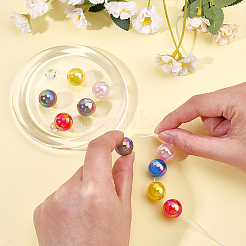 30Pcs UV Plating Opaque Acrylic Beads&nbsp;OACR-PH0004-83