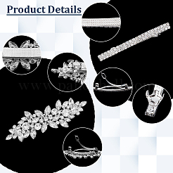 2 Sets 2 Styles Iron Crystal Rhinestone Hair Bobby Pins&nbsp;OHAR-ME0001-05