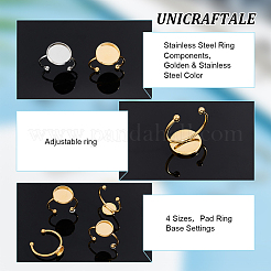 24Pcs 8 Styles Stainless Steel Ring Components&nbsp;STAS-UN0047-48