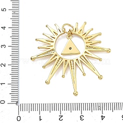 Brass Micro Pave Clear Cubic Zirconia Pendants&nbsp;KK-D229-04G