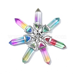 14Pcs 7 Colors Faceted Bullet Glass Pointed Pendants&nbsp;GLAA-CJ0001-71