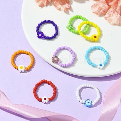 Glass Seed Beads Stretch Rings&nbsp;RJEW-MZ00023